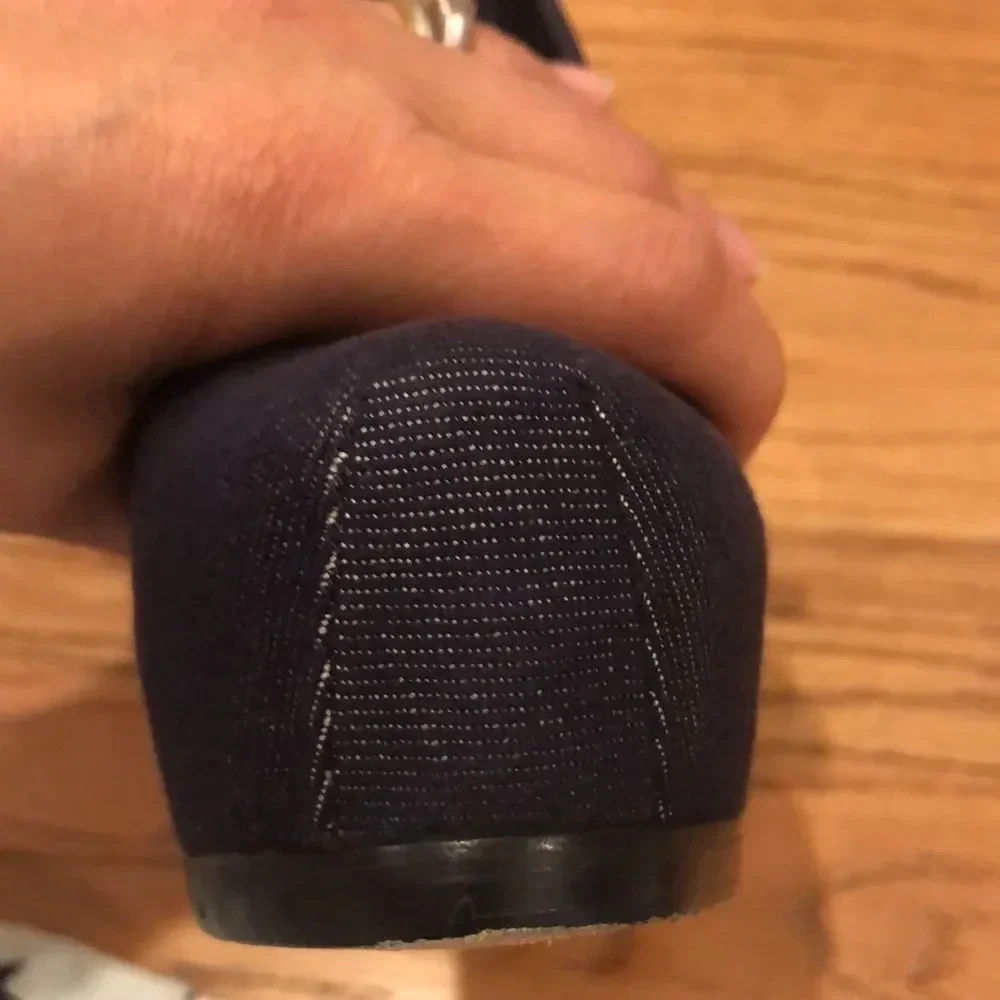 YSL denim dark blue platform heels